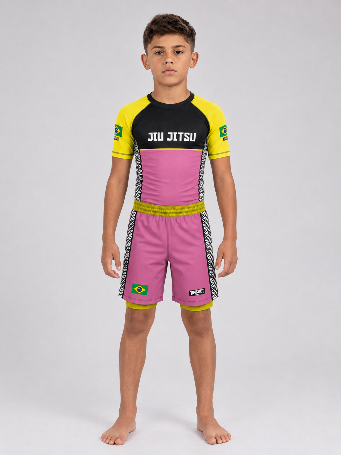 RASHGUARD + SHORT NO GI -  TMT YELPIN JIUJITSU KIDS & TEENS