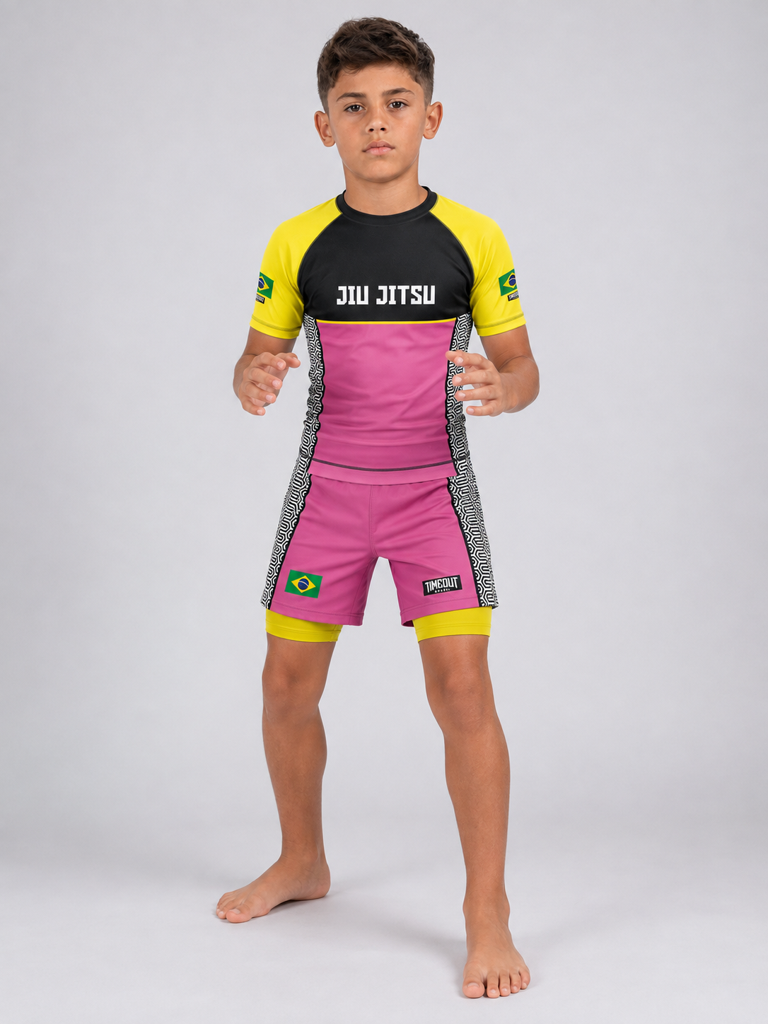 RASHGUARD + SHORT NO GI -  TMT YELPIN JIUJITSU KIDS & TEENS