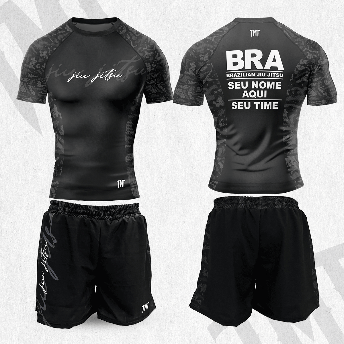 RASHGUARD + BERMUDA NOGI CAMUFLAGE BLACK