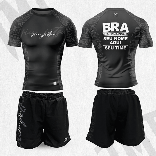 RASHGUARD + BERMUDA NOGI CAMUFLAGE BLACK
